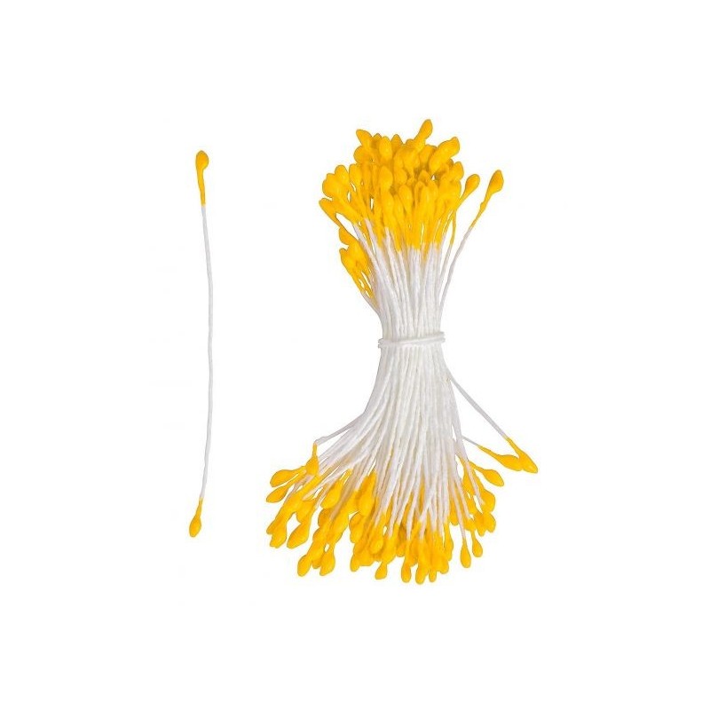 380 étamines De Fleurs En Cure-pipe Jaune - Avec 2 Têtes Perlées, Pour Loisirs Créatifs