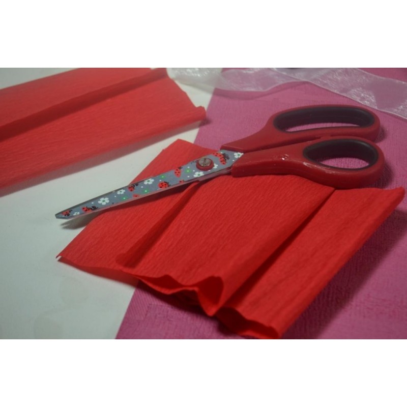 Papier Crépon Rouge - Rouleau De 10 Unités (50 Cm X 250 Cm) - 60 G/m² - Pour Déco, Fêtes, Artisanat