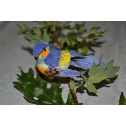 Oiseau miniature en plume marron , à suspendre ou pour embellissement ,1pièce 7 x 4,5 cm