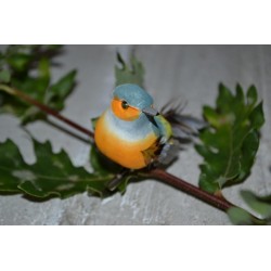 Oiseau miniature en plume marron , à suspendre ou pour embellissement ,1pièce 7 x 4,5 cm