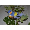 Oiseau miniature en plume bleu , à suspendre ou pour embellissement ,1pièce 7 x 4,5 cm