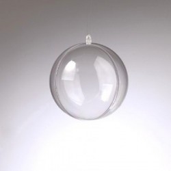 Boule décorative en plastique diamètre 8 cm, séparable en 2 parties