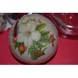 Boule décorative en plastique diamètre 8 cm, séparable en 2 parties