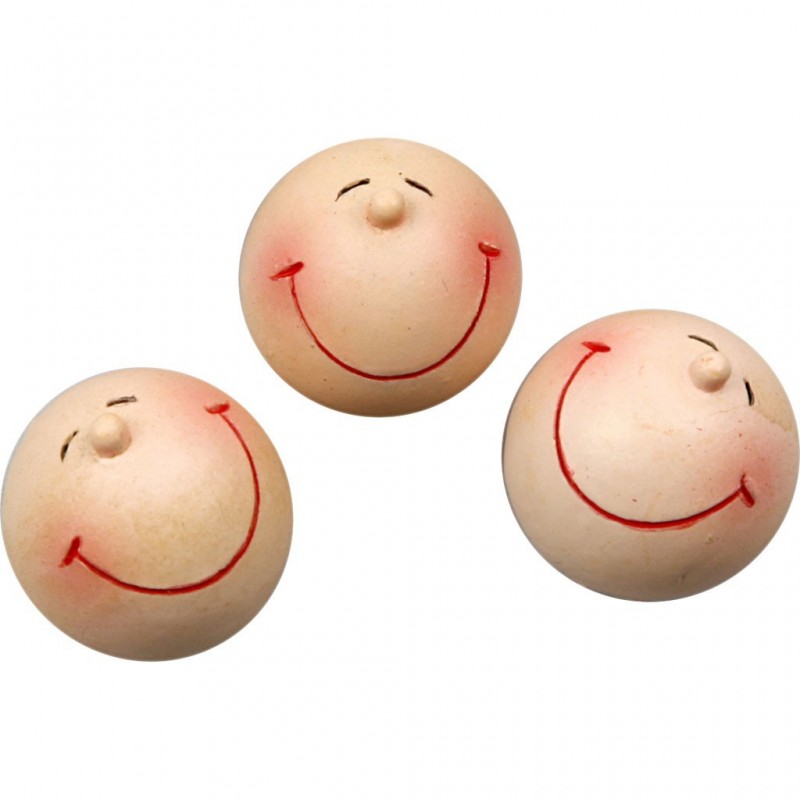 Tête, ronde, grand sourire, à coller, 20 mm, sachet de 4 pièces Tête, ronde, grand sourire, à coller, 20 mm, sachet de 4 pièces