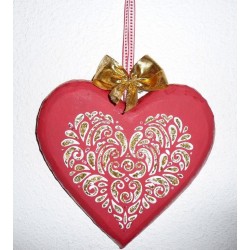 Support grand coeur  en bois mélangé,  à décorer,  à suspendre ou à poser,  1 pièce, dim. 11,5x8,5x3 cm