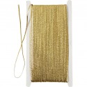 Ruban fil tressé décoratif, doré effet métallisé, environ l: 2,5 mm, vendu au mètre (par longueur d'1 mètre)