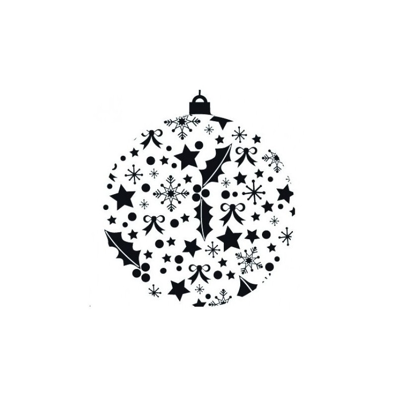 Tampon Bois, impression boule de Noël impression feuille houx, 3.5 cm x 3 cm      Nouveauté NOEL 2017 !