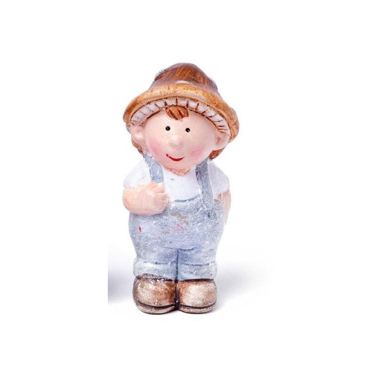 Figurine miniature garçon, en terre cuite, pailleté ,  hauteur 7 cm, vendu à l'unité