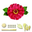 Matrice de Découpe fleur chrisanthème et ses feuilles, spellbinders  5 éléments, diamètre fleur environ 6 cm