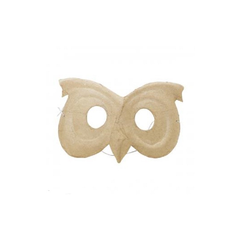 Masque Chouette en papier mâché dim. 15.5 x 8.5 cm, 1 pièce