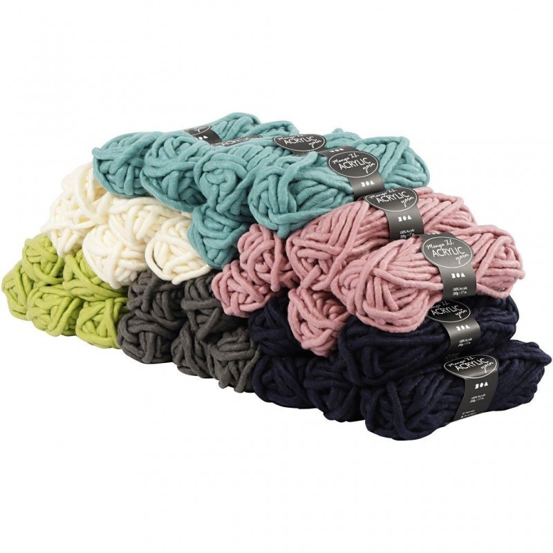 Laine Acrylique XL, coloris vert pistache, Qualité manga, 200gr L 17