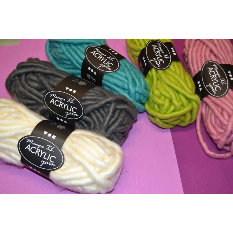 Laine Acrylique XL, coloris gris anthracite, Qualité manga, 200gr L