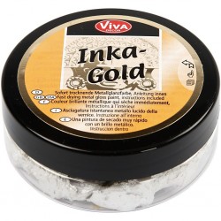 Inka-Gold Peinture coloris Platine  pour multi-supports, Nouveauté 2018 !