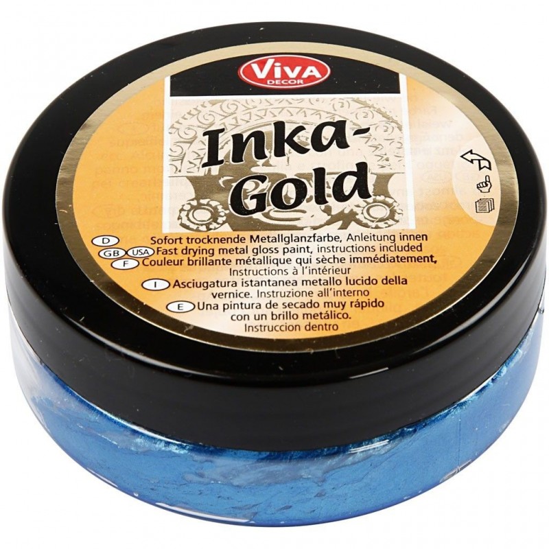 Inka-Gold Peinture coloris bleu acier SteelBlue pour multi-supports, Nouveauté 2018 !