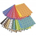 Papier Scrap cartonné Design motifs couleurs vives double face A4 210x297 mm, 250 gr16 feuilles assorties