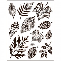 Tampon Clear "feuilles" viva décor, set 11 motifs différents