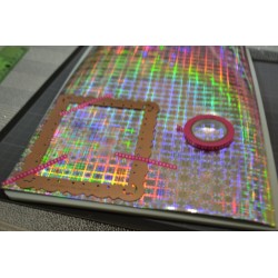 Papier hologramme Design motifs côté métallique argenté brillant A4 210x297 mm, environ 120 gr (vendue à l'unité)