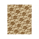 Papier décopatch, imprimé dentelle chocolat sur fond beige, vendue à l'unité,  30 x 40 cm