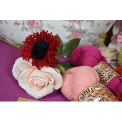 Laine BIO de mouton à Tricoter/Crocheter rose layette 100 gr