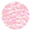 Sequins paillettes 6 mm rose poudré irisé  (vendue sachet de 5 gr, +/- 500)