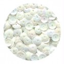 Sequins paillettes 6 mm blanc poudré irisé sachet de 5 gr, +/- 500