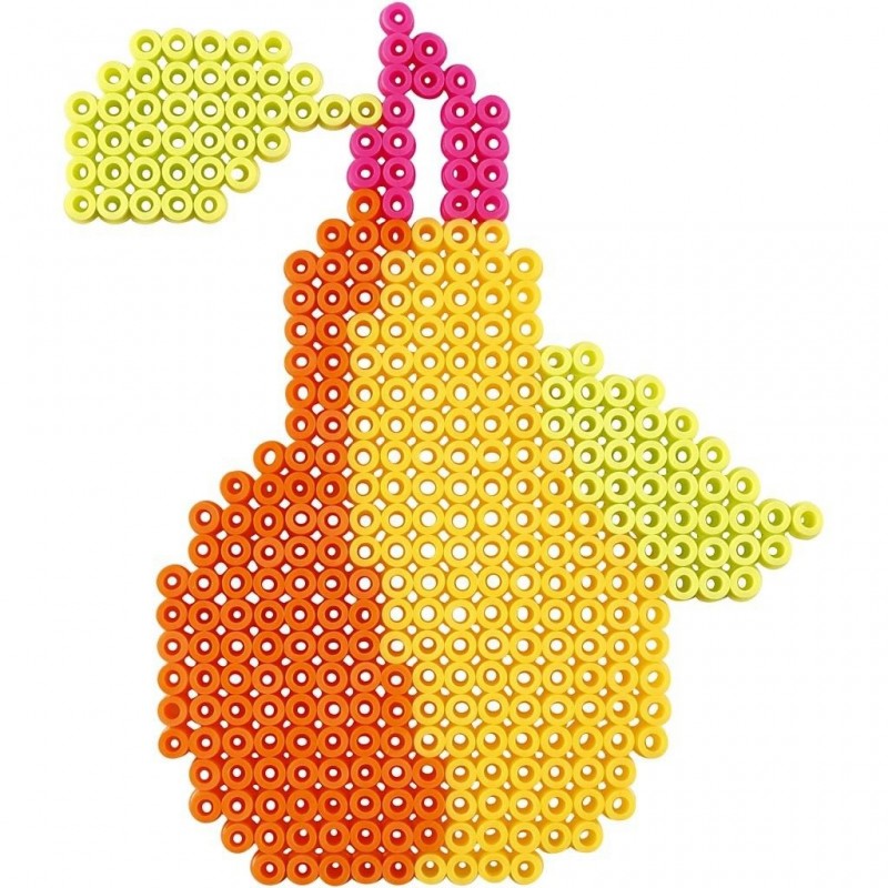 Plaque Midi 5 Mm Pour Perles à Repasser - Lot De 4 Carrées Transparents 14,5x14,5 Cm (29x29 Cm Assemblées) + Modèle Grenouille