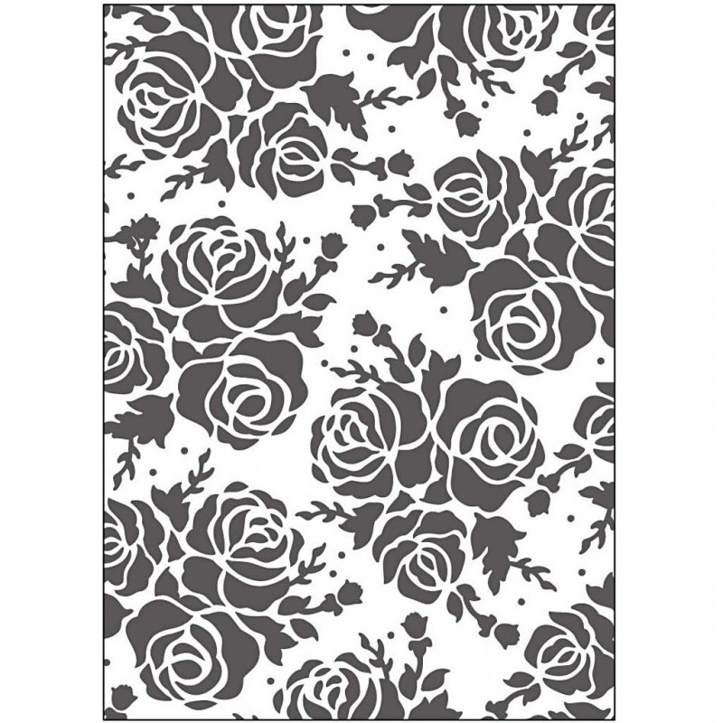 Plaque de Texture  à relief embossage  Roses (13x18,5 cm x 2 mm)