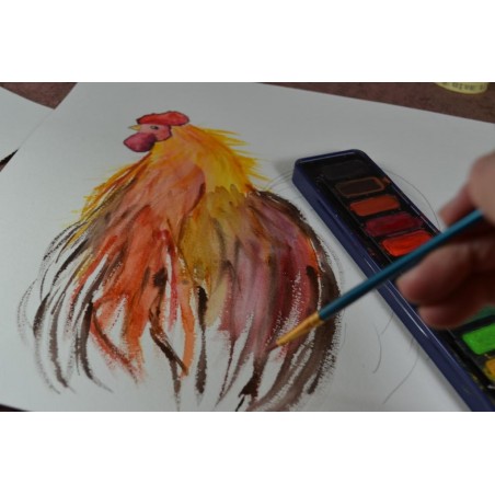 Set Aquarelle 36 Pièces - 24 Couleurs + Pinceaux + Papier - Idéal Débutants Et Enfants - Boîte Chevalet
