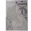 Pochoir  "PARIS mon Univers " 6 éléments  A4