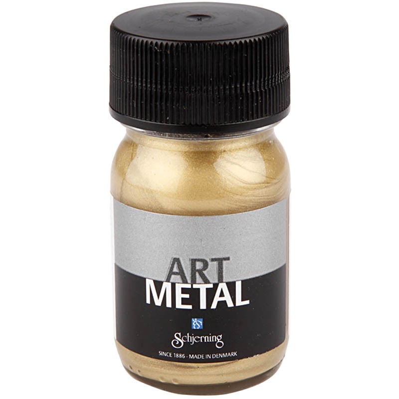 peinture art métal, coloris : or clair,  Contenance  :  pot 30 ml