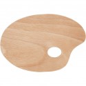 Palette ovale en bois percée 20x30 cm, ép. 3 mm