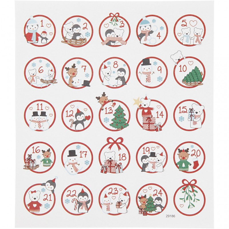 Planche Stickers Oursons Chiffres Calendrier Avent 15x16 5cm De Planche Stickers Oursons Chiffres Calendrier Avent 15x16 5cm De
