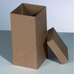 Boîte rangement Haute papier mâché carré 9.5x9.5xH20cm