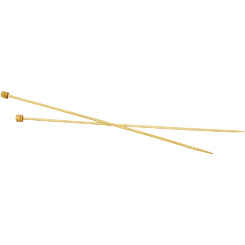Aiguilles à tricoter en Bambou, 4 , L: 35 cm, 1paire