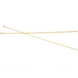 Aiguilles à tricoter en Bambou, 2 , L: 35 cm, 1paire