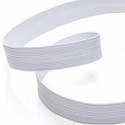Elastique plat et boutonnière Nylon 19 mm blanc,  par 0,5 m