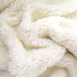 Tissu Fausse fourrure Emma Ecru, largeur 1,50m, vendu par 10 cm, peluche, polaire, vêtement