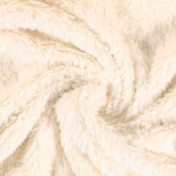 Tissu Fausse fourrure Emma Ecru, largeur 1,50m, vendu par 10 cm, peluche, polaire, vêtement
