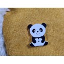 Bouton Panda noir/blanc bois vendu à l'unité L 2,8 cmX H 3,4 cm