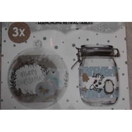 Film Rétractable Manchon NOEL 3 DECO MAX 9 cm, BLEU de Loisirs créatifs, 3,95 ...