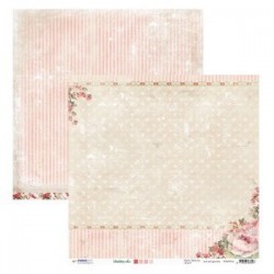 Papier Shabby Chic  30.5 X 30.5 CM - Tendresse 1 feuillle recto verso