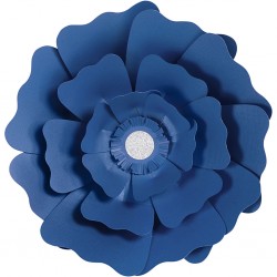 Fleurs XL Papier 230gr Kit 2 P :15+25 cm Bleu Marine Mariage/Fêtes