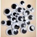 Yeux mobiles ronds à coller 10 mm sachet 100 pièces (noir & blanc)
