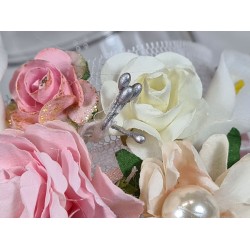 Fleurs en papier 15 roses blanches 15 mm Embellissement