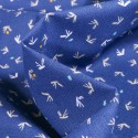 Tissu Toile Coton Tista sur fond Bleu roi - Par 10 cm