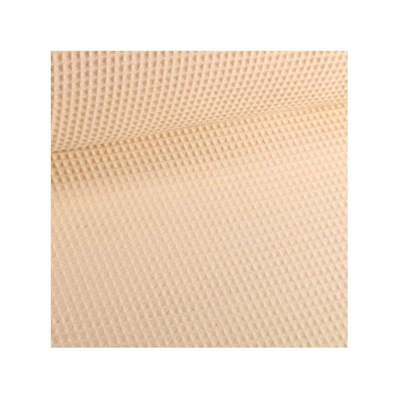Tissu Nid d'abeille Ecru - Par 10 cm