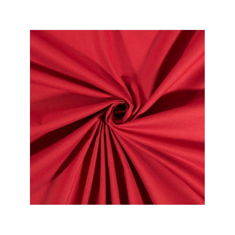 Tissu Coton GAMM uni Rouge cardinal - Par 10 cm