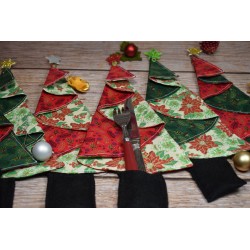 Tissu Coton BIO GAMM Feuilles dorées baies Noël fond Vert par10cm