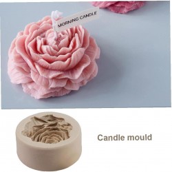 3 Moules à Bougies En Silicone Forme Fleurs - Pivoine, Rose, Marguerite, Avec Mèches Et Accessoires Pour DIY