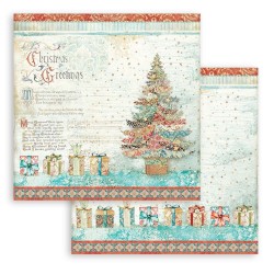 Bloc Papier Scrap Christmas Greetings Stamperia 20x20cm